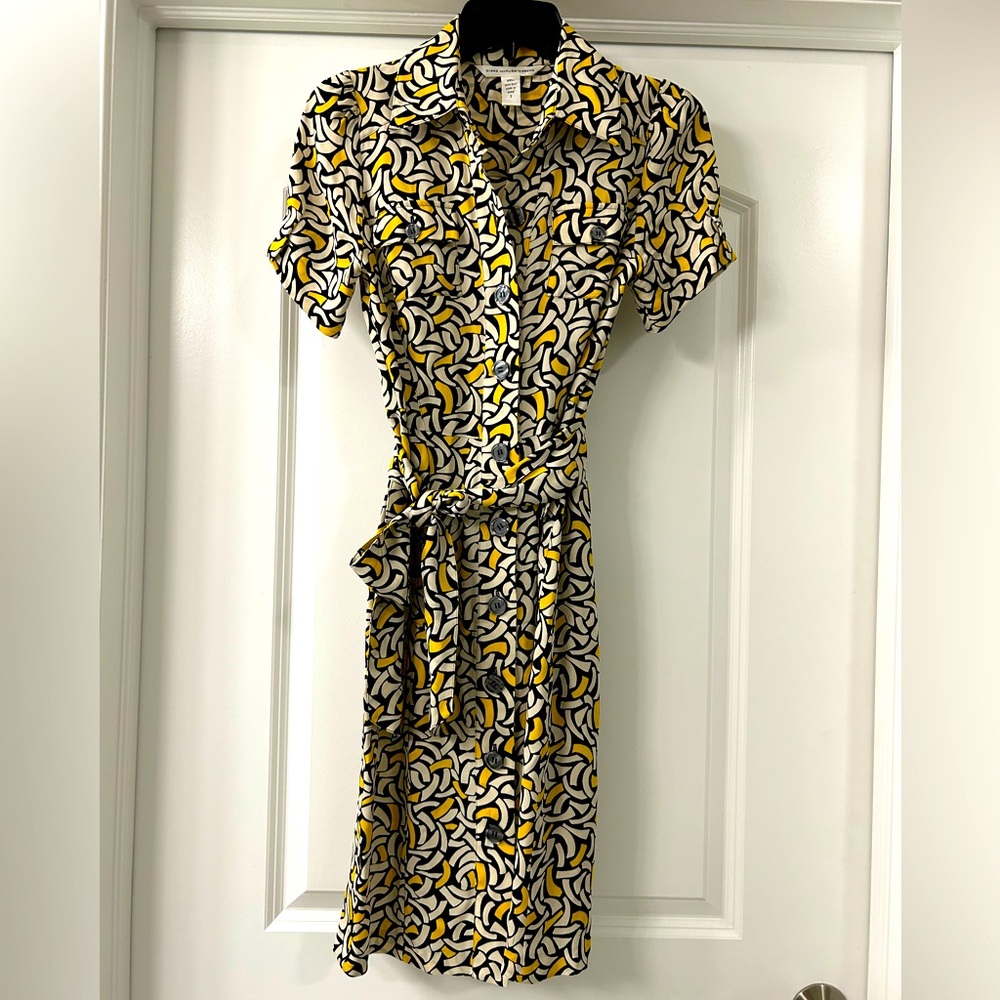 Diane Von Furstenberg Womens Silk Huahine Dress Multi Colored Size 2